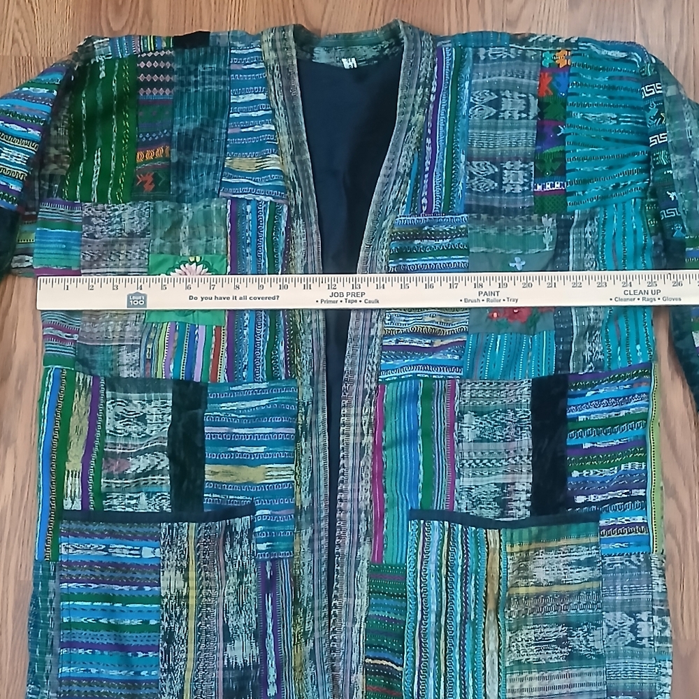 Women’s 2X Boho Patchwork Kimono Jacket Oversized… - image 5